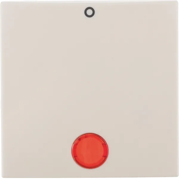 Cradle with red lens and "0" print, Berker S.1, cream, gloss image 1