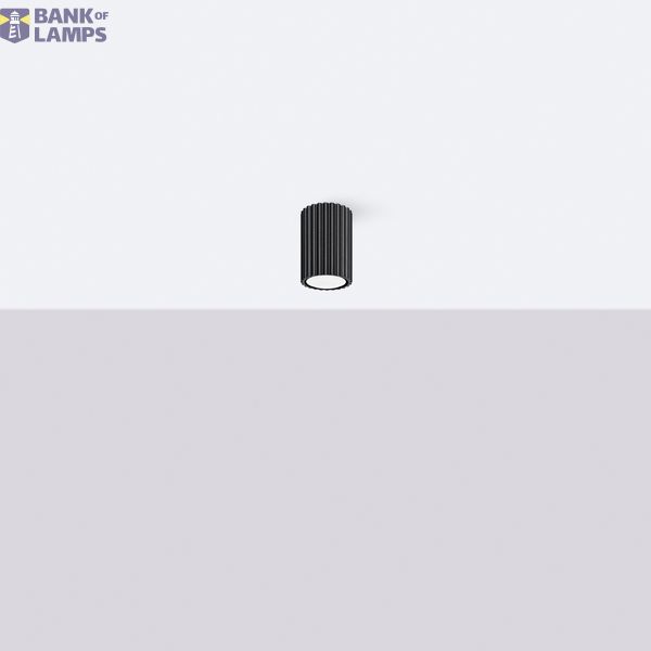 BLACK SPOT TUBE WITH GROOVED CARBON LAMPSHADE FOR LIVING ROOM 1XGU10 image 9