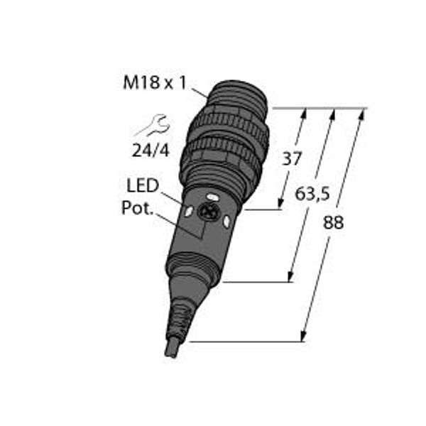 Photoelectric Sensor Opposed Mode Sensor (Receiver)   M18-3VPRS-2M image 1