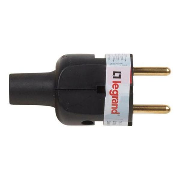 2P plug - 16 A - rubber - straight outlet - gencod labelling image 1