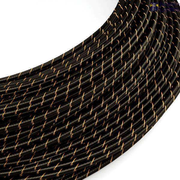 Extra Low Voltage power cable coated in silk effect fabric Vertigo Black and Gold ERM42 image 1