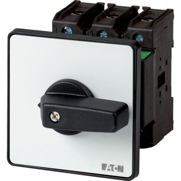 P3-63/Z/2HI11 On-Off switch, P3, 63 A, rear mounting, 3 pole, 2 N/O, 2 N/C, with black thumb grip and front plate image 3