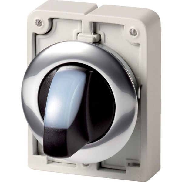 M30C-FWRLK3-W Illuminated selector switch actuator, RMQ-Titan, With thumb-grip, maintained, 3 positions, White, Metal bezel image 3