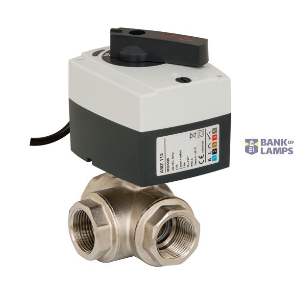 AMZ 113, 3-way motorized ball valve. Size DN32 1 1/4", 230V, 3P image 1