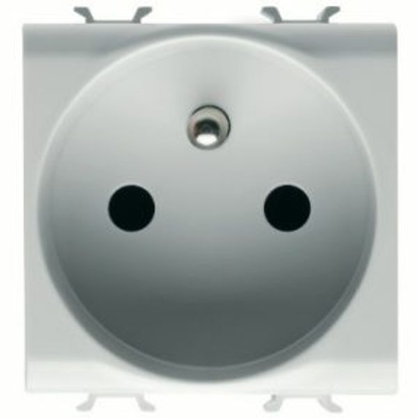 FRENCH STANDARD SOCKET-OUTLET 250V ac - 2P+E 16A - 2 MODULES - GLOSSY WHITE - ANTIBACTERIAL - CHORUSMART image 1