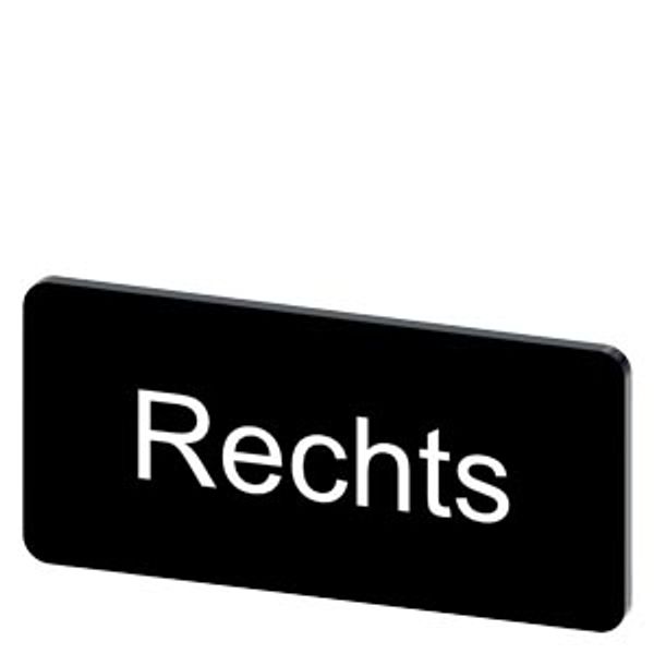 Labeling plate 12.5 x 27 mm, label black, labeling: Rechts image 1