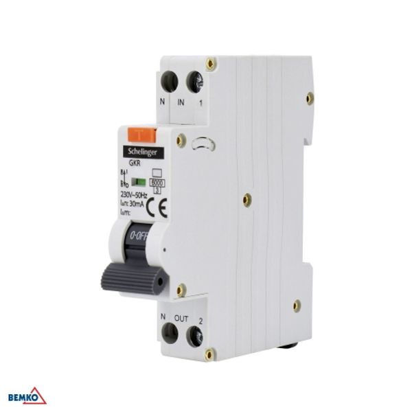RESIDUAL CURRENT CIRCUIT BREAKER WITH OVERCURRENT PROTECTION 1P B 16A 30mA TYPE AC SCHELINGER image 1