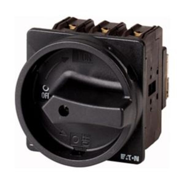 P3-63/EA/SVB-SW/N/HI11 Main switch, P3, 63 A, flush mounting, 3 pole + N, 1 N/O, 1 N/C, STOP function, With black rotary handle and locking ring, Lockable in the 0 (Off) pos image 2