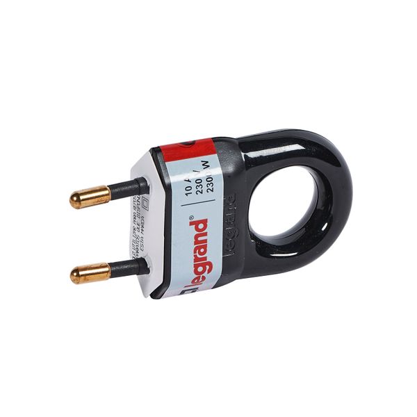 2P plug 10A plastic with extraction ring black image 1