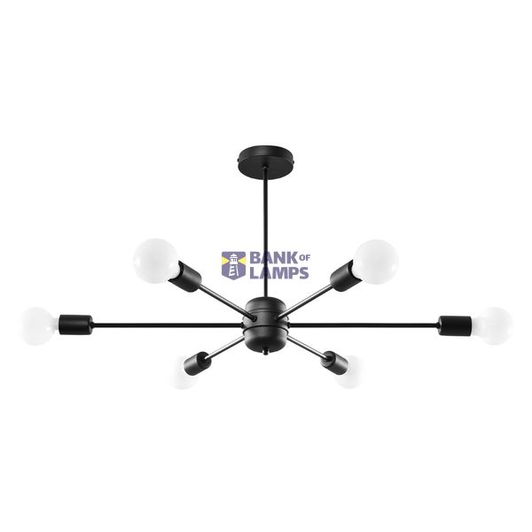 LANGO 6 BLACK CHANDELIER E27 6X60W IP20 image 2
