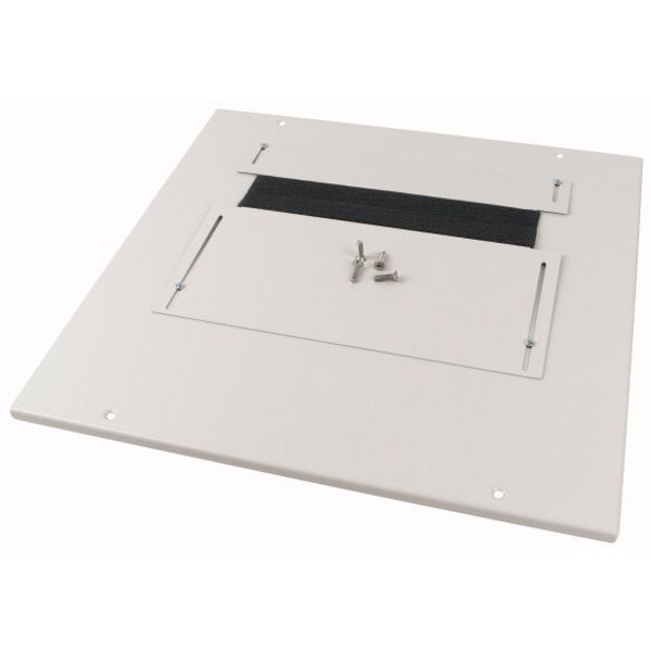 XLST3F33 Bottom-/top plate, adjustable flange plates, for WxD = 300 x 300mm, IP30, grey image 1