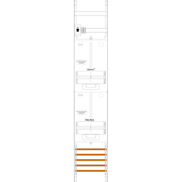 Counter field ZR6-16-HSS, H=1350mm, 1 field, 1-3.HZ 16mm², 1 HSS, 1 TRE (ZR6-16-HSS) image 1