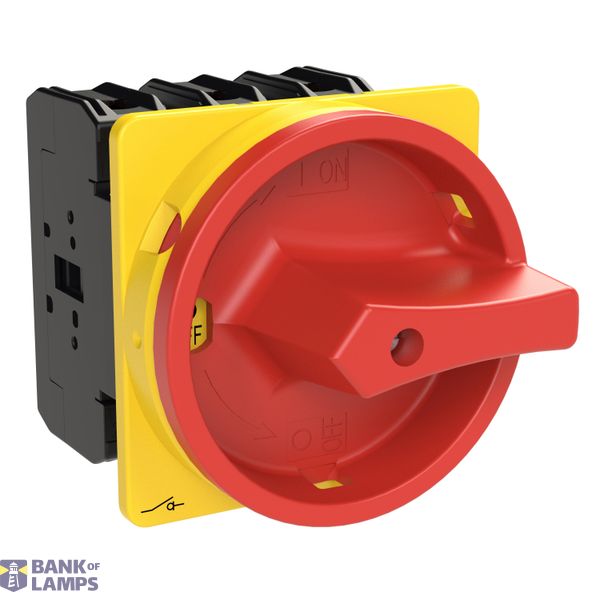 P3 Main switch, 80 A,Flush mounting, 3 pole, Form E, Red, Door couplin image 12