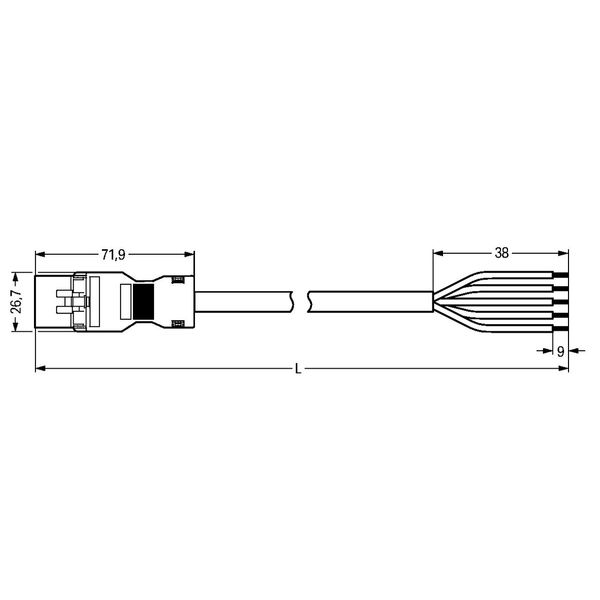 pre-assembled connecting cable Eca Plug/open-ended gray image 3