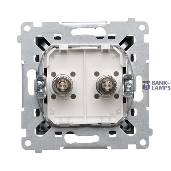 Double socket outlet with Schuko earthing and shutters, (Complete product), 16A, 250V, Screw, anthracite, metalic image 1