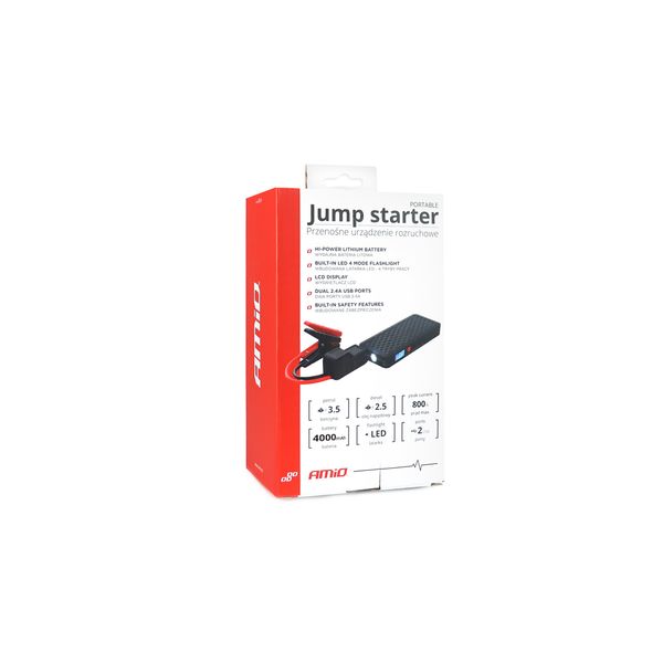 Portable Jump starter with Powerbank 12V 4Ah 800A SJ02 image 1