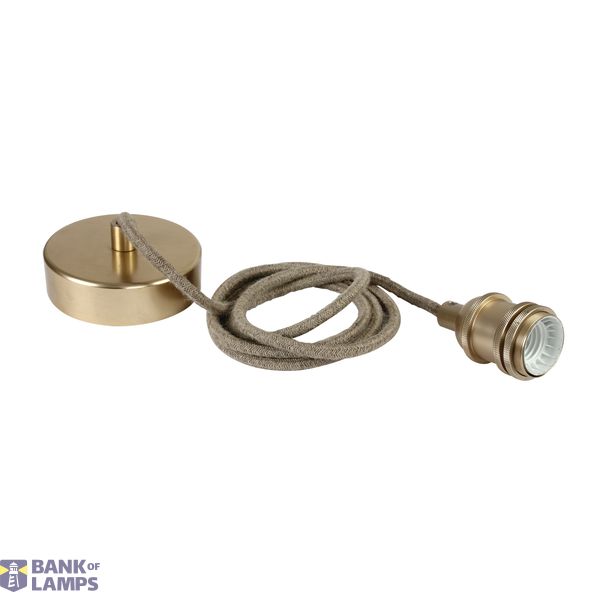 BRUSHED BRASS E27 ROPE WIRE 2m SUSPENSION image 1