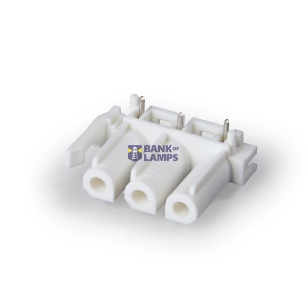 PCB coupler 3p socket, horiz, 1-latch, wht image 2