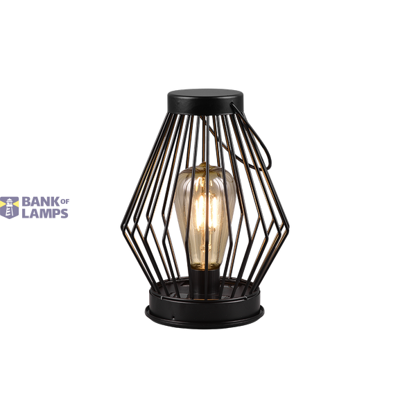 Merida solar table lamp square matt black image 1