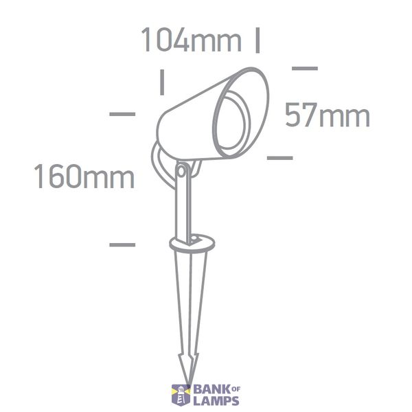 BLACK 8W WW IP65 SPIKE 24V DC DIMMABLE image 2