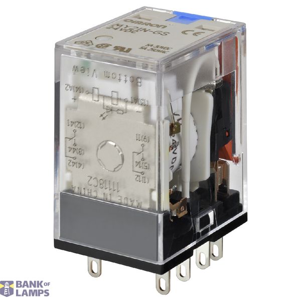 Relay, plug-in, 8-pin, DPDT, 7 A, mechanical & LED indicators, coil su MY2 5548F image 3