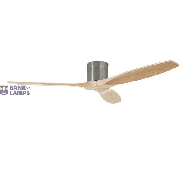 Fan Stem Evo ø1220mm Tube Satin Nickel with Light Wood Blades Light wood LED image 1
