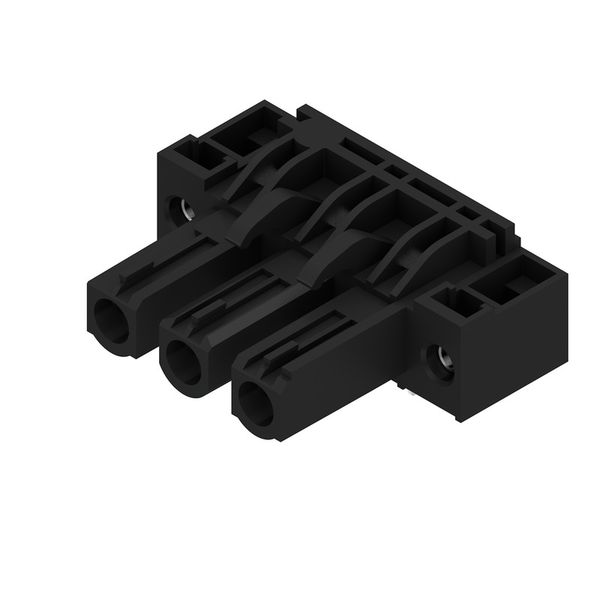 PCB plug-in connector, female header, Flange, THT solder connection, 7.62 mm, Number of poles: 3, 90°, Solder pin length (l): 3.2 mm, tinned, black, Box image 3