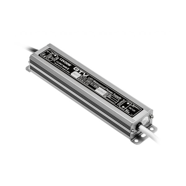 LED waterproof transformer, 20W, IP 67, DC12V image 1