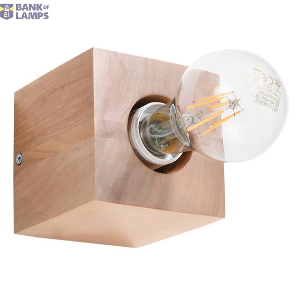 ARIZ WALL LAMP NATURAL WOOD E27 1X60W IP20 image 2