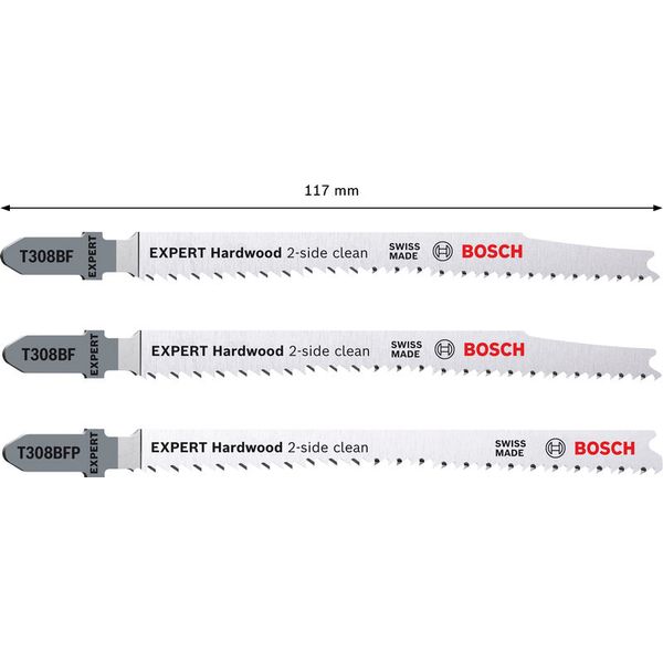 EXPERT ‘Hardwood 2-side clean‘ Jigsaw Blade 2-piece Set T38BF/BFP 3 pcs. image 2