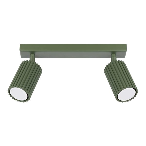 CEILING STRIP WITH TWO MOVABLE GREEN REFLECTORS, CARBON SERIES 2XGU10 image 1