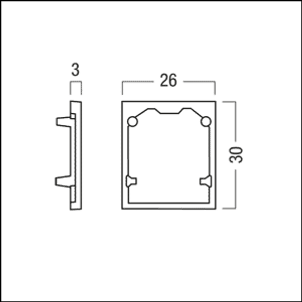 SUP2 TRACK U END PLATE WH - Cover plate image 3