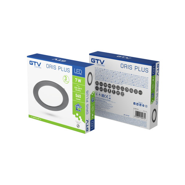 LED luminaire ORIS PLUS, 7 W, 560 lm, IP20, AC220-240V, 50/60 Hz, 120°, 4000K, recessed, black image 3