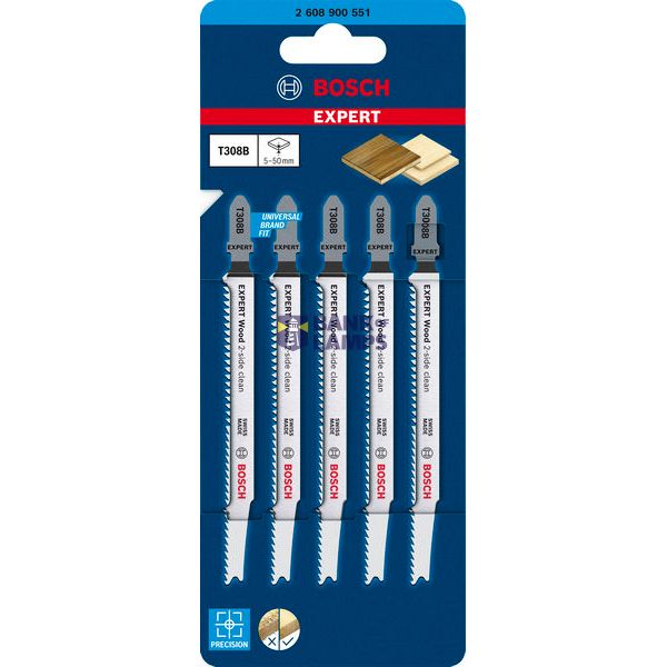 EXPERT ‘Wood 2-side clean’ T 308 B Jigsaw Blade 5-pc 5 pcs. image 3