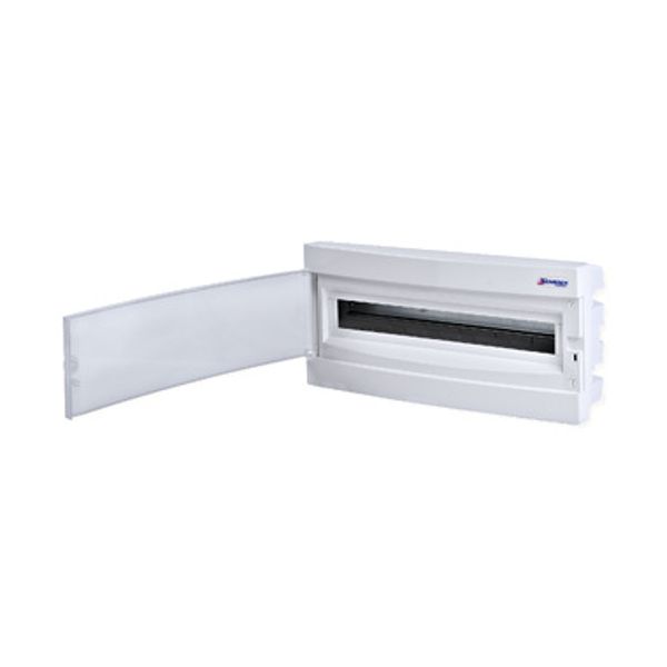Flush-mounted enclosure 1-row, 24MW, IP40, white door image 1