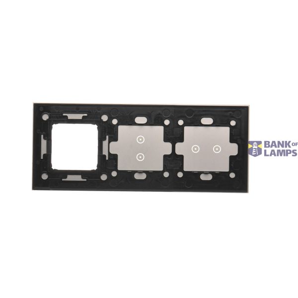 Quadruple frame, black, gold base image 2