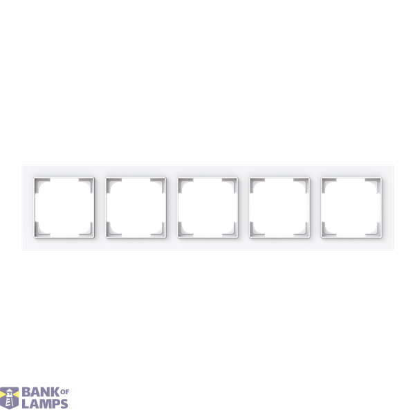 Cover frame 5-gang(s) studio white - Busch-art linear image 1