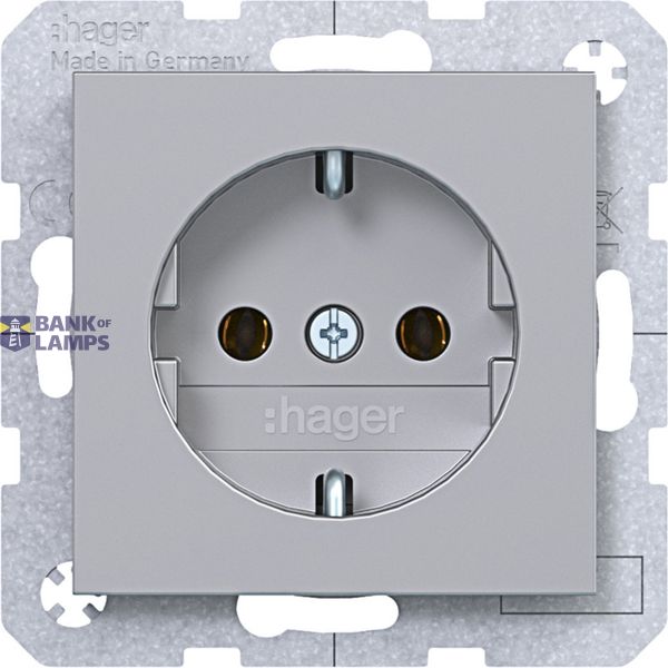 SCHUKO wall socket, screw lift terminals, A.x/C.x, titanium image 1
