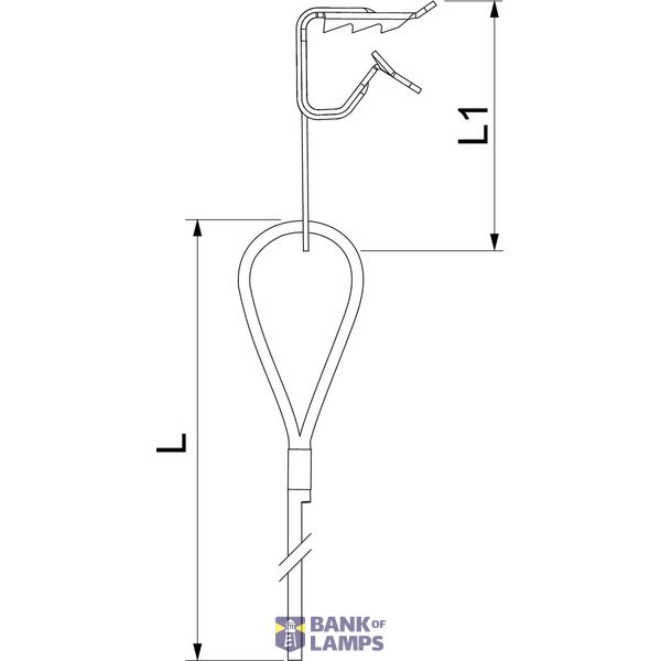 QWT TK 2 1M G Suspension wire with purlin fixin 2x1000mm image 2