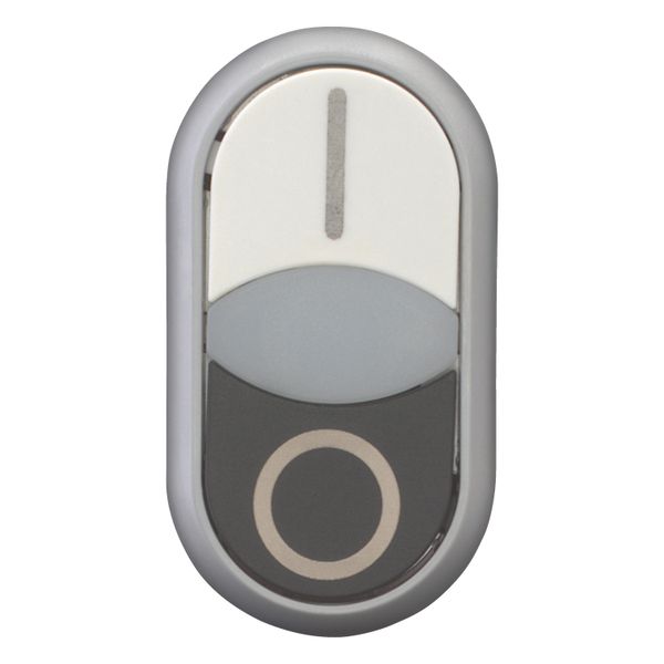 M22-DDLF-WS-X1/X0 Double actuator pushbutton, RMQ-Titan, Actuators and indicator lights flush, momentary, White lens, white, black, inscribed, Bezel: titanium image 10