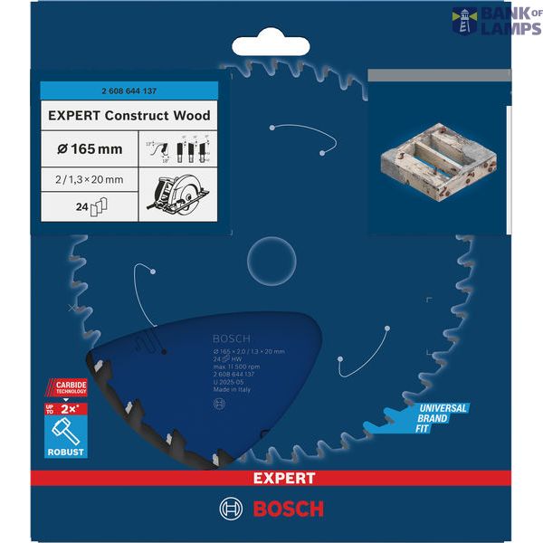 Expert for Construct Wood circular saw blade 165 x 20 x 2,0 mm, 24 image 1