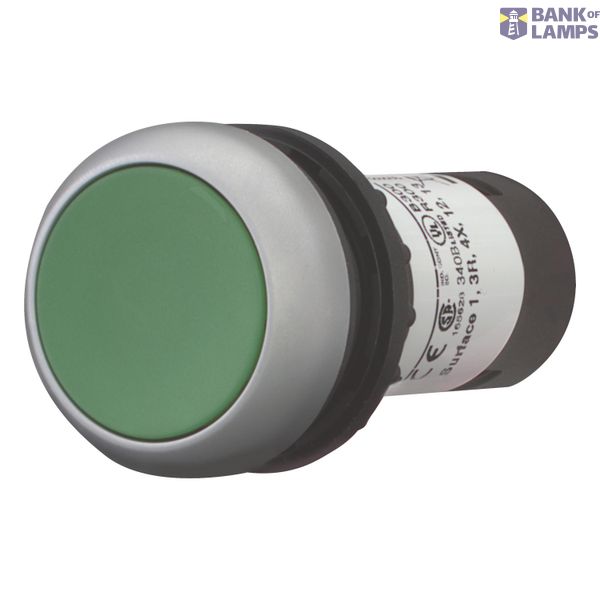 Pushbutton, flat, momentary, 1 N/O, green, Screw connection, Bezel: ti image 7