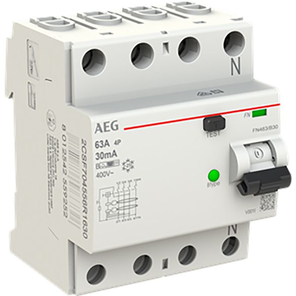 Residual current circuit breaker 4P, 63A, 30mA, B type image 1