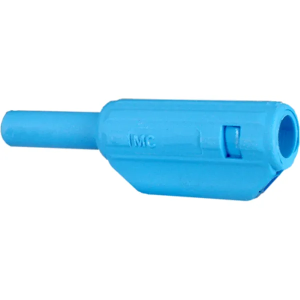 2 mm plug, solder connection, 0.5 mm², CAT II, blue, 65.9182-23 image 1