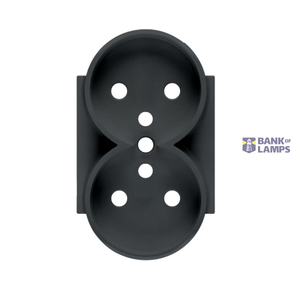 Cover for double socket outlet, (cover), Simon 24, IP20, graphite mat image 1
