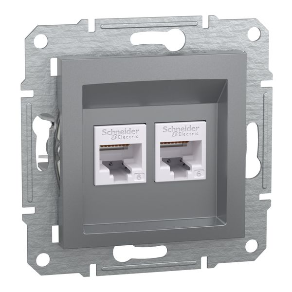 Asfora-2xRJ45 cat.6 UTP steel image 1