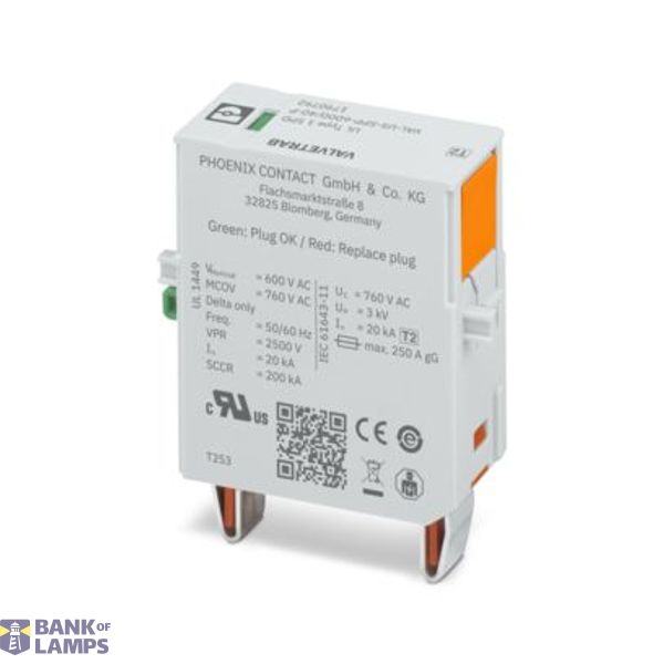 VAL-US-SPP-600D/40-P - Type 2 surge protection plug image 1