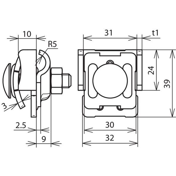 Saddle clamp Cu clamping range 0.7-8mm with clamping frame for Rd 6-10 image 2