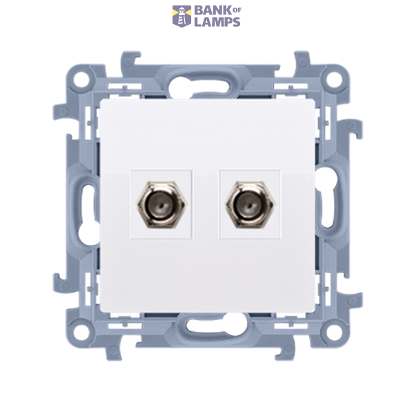 Double SAT final aerial socket, white image 1
