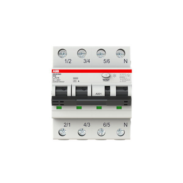 DS203NC K32 A100 RCBO Icn = 6,000 A according to IEC/EN 61009-1 image 1